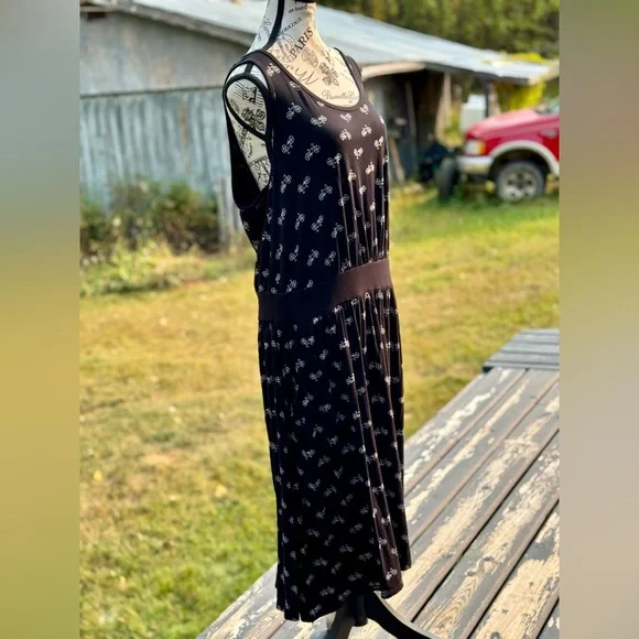 Torrid Black Midi Dress with White Bicycle Design - Picture 3 of 15